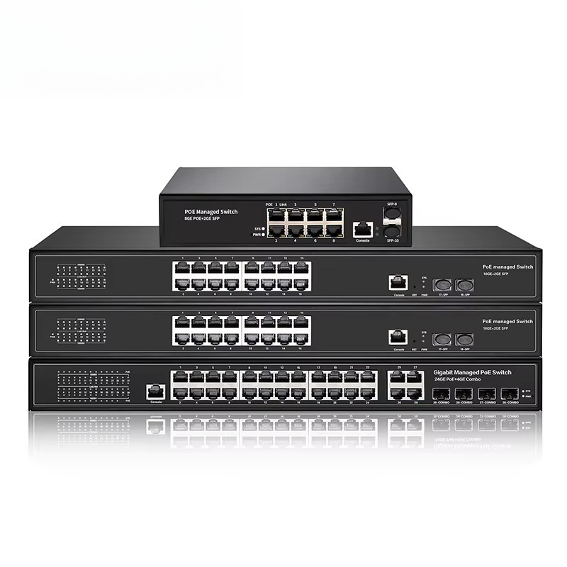 Managed Gigabit Poe Switch 8 Port 802.3At - 8-портовый, 16-портовый, 24-портовый, 48-портовый гигабитный PoE+