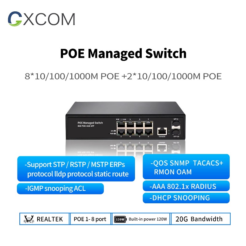 8-портовый гигабитный управляе – обзор и цена Managed Gigabit Poe Switch 8 Port 802.3At